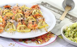 Recette Brochettes Saumon Et Crevettes Aux Saveurs Asiatiques ...